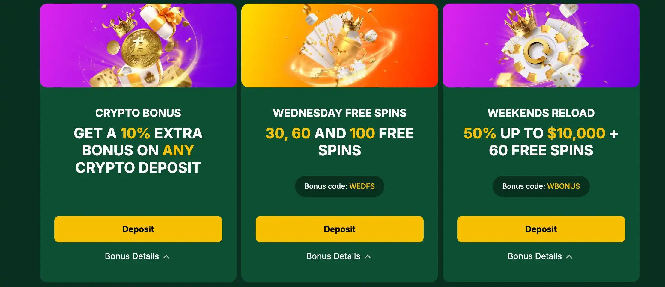 golden crown casino bonuses