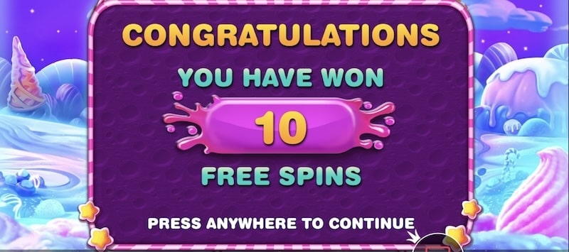 sweet bonanza pokie free spins feature