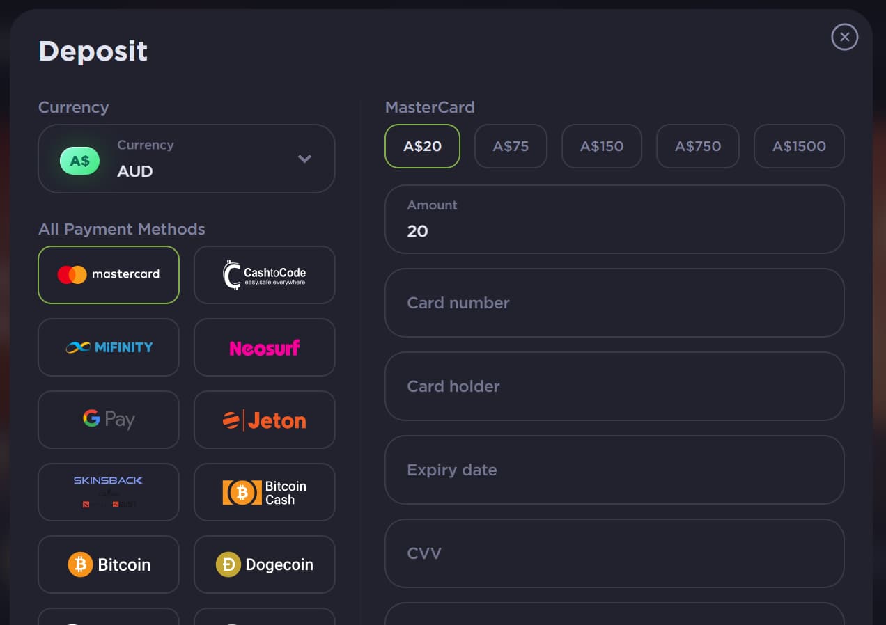 kas casino deposit