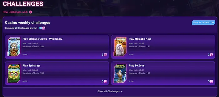 roby casino challenges