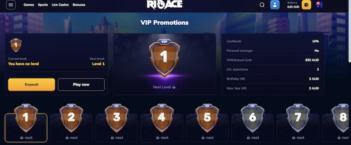 rioace casino vip program