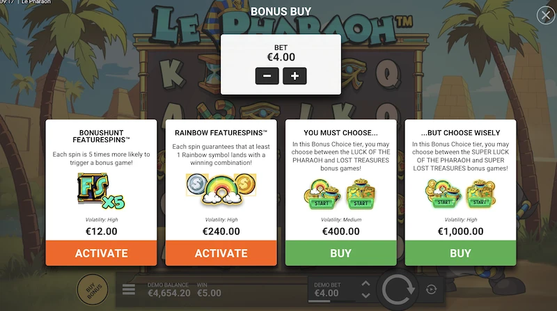 le pharaoh bonus buy