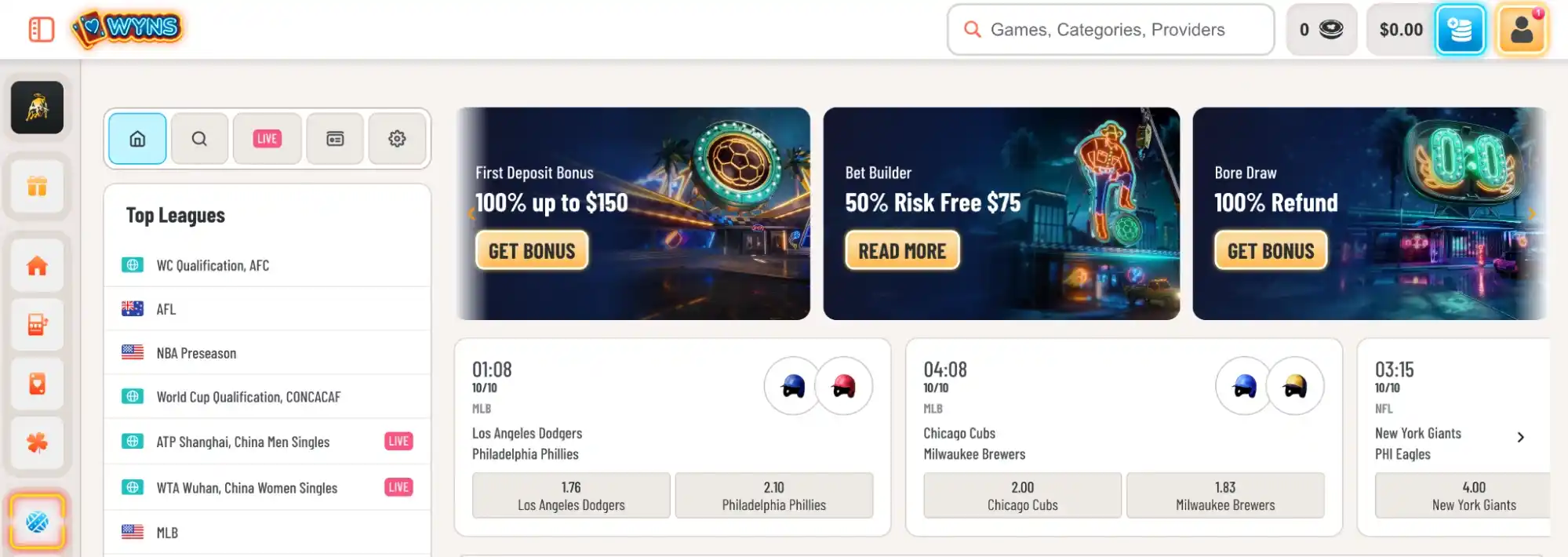 wyns sport betting
