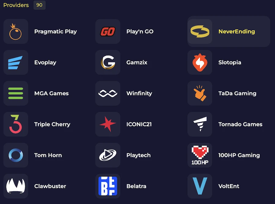 slota casino providers