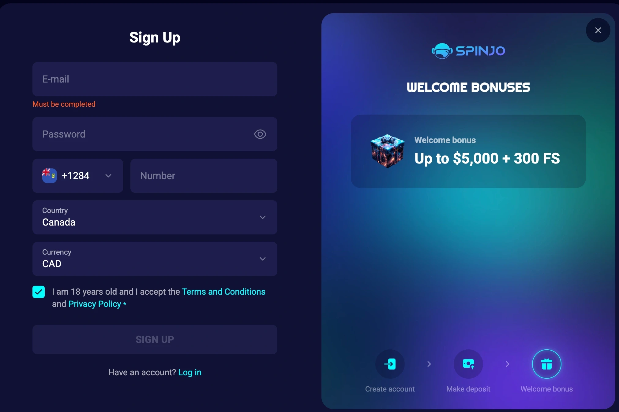 spinjo registration