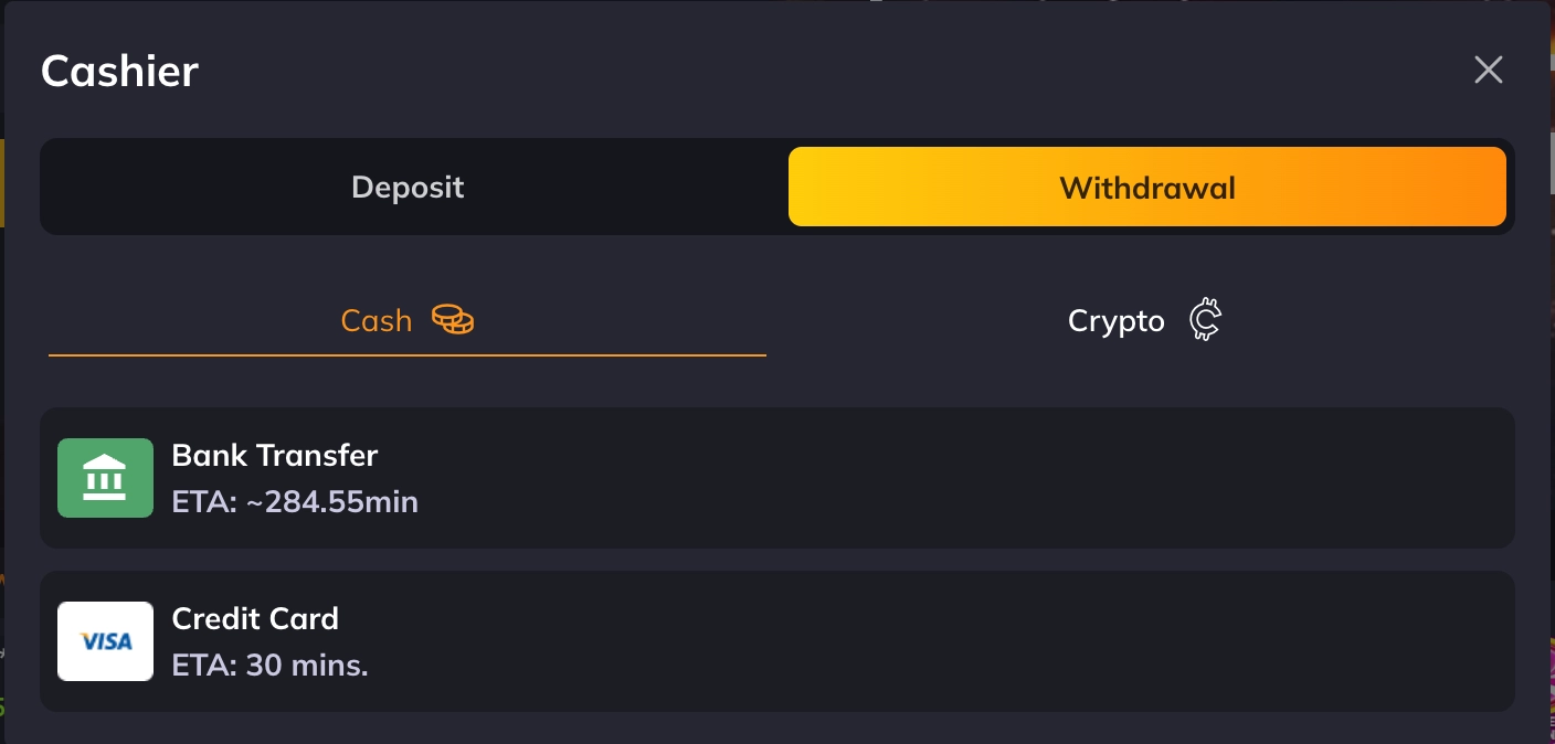 vegastars casino payment